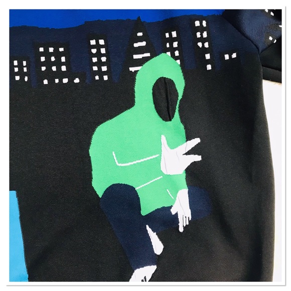 Adidas United Arrows And Sons Knit Sweater City Graffiti Black Size Large - Picture 5 of 14